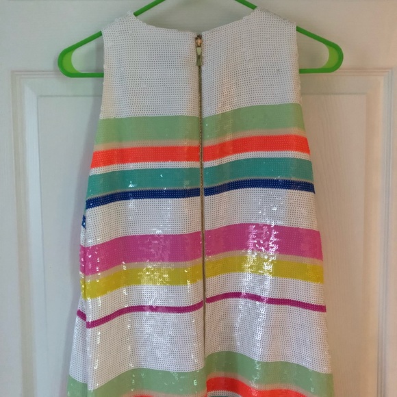 ✨ Kate Spade Neon Sequined Stripe Dress Size 10 ✨ - Picture 7 of 8